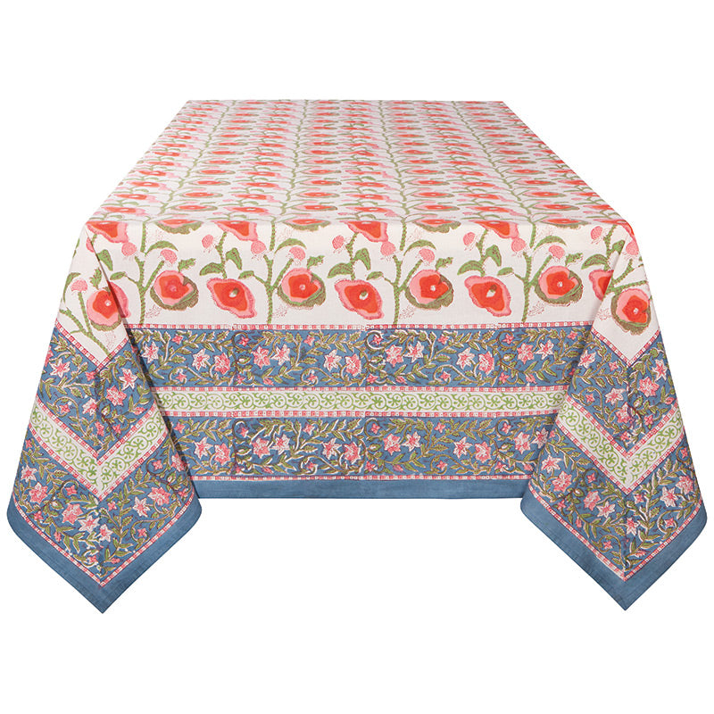 Heir loom 60' x 90' Block Print Tablecloth