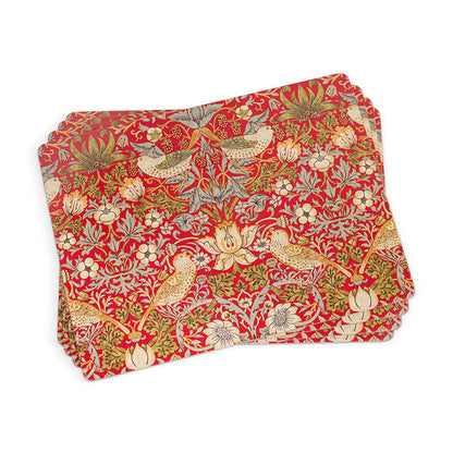 Pimpernel Set of 4 Strawberry Thief Red Placemats