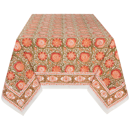 Heir loom 60' x 90' Block Print Tablecloth