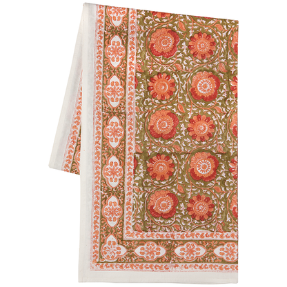 Heir loom 60' x 90' Block Print Tablecloth